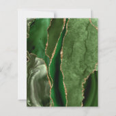 Budget Hunter Green Gold Agate Wedding Invitation (Achterkant)