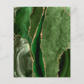 Budget Hunter Green Gold Agate Wedding Invitation (Achterkant)