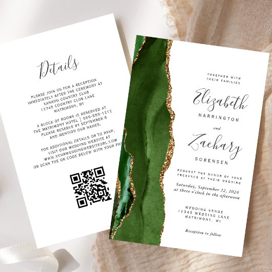 Budget Hunter Green QR Code Wedding