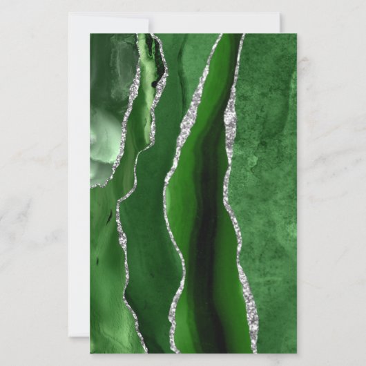 Budget Hunter Green Silver Agate Wedding (Achterkant)