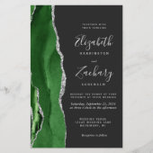 Budget Hunter Green Silver Dark QR Code Wedding (Voorkant)
