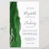 Budget Hunter Green Silver QR Code Wedding (Voorkant)