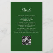 Budget Hunter Green Silver QR Code Wedding (Achterkant)