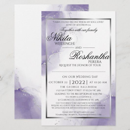 Budget Huwelijk Amethist Paarse Custom Nikita 4 (Voorkant / Achterkant)