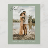 Budget Huwelijk Dank u Sage Groene Foto Kaarten (Voorkant)