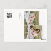 Budget Huwelijk Fancy Script Foto QR Code Briefkaart (Achterkant)
