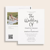 Budget Huwelijk Fancy Script Foto QR Code Briefkaart