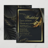 Budget Huwelijk Zwart Goud Ingelijste Tropische Bl (Voorkant / Achterkant)
