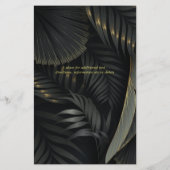 Budget Huwelijk Zwart Goud Ingelijste Tropische Bl (Achterkant)