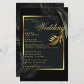 Budget Huwelijk Zwart Goud Ingelijste Tropische Bl (Voorkant / Achterkant)
