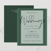 BUDGET Huwelijks Kleuren Groen Salie Olijf Uitnodi (Voorkant / Achterkant)