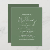 BUDGET Huwelijks Kleuren Groen Salie Olijf Uitnodi (Voorkant / Achterkant)