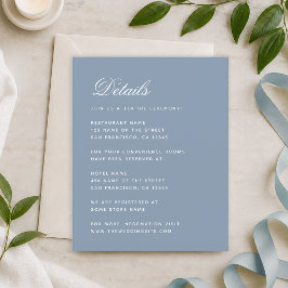 Budget Huwelijksdetails Kaart Stof Blauw Calligraf