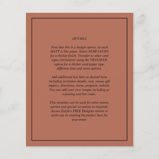 BUDGET Huwelijksfoto-overlay uitnodiging (Achterkant)