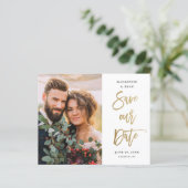 Budget Huwelijksfoto Save The Date-script (Staand voorkant)