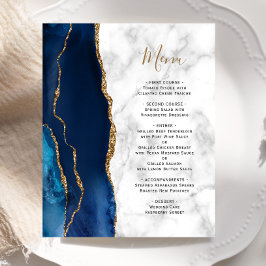 Budget Huwelijksmenu met Navy Blauwe Goudkleurige