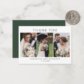 Budget Huwelijkspaar Trouwfoto Collage Bedankt Notitiekaartje (Voorkant / Achterkant in situ)