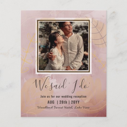 BUDGET Huwelijksreceptie Uitnodiging Met Koppel FO (Voorkant)