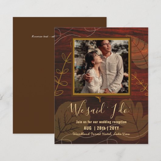 BUDGET Huwelijksreceptie Uitnodiging Met Koppel FO (Voorkant / Achterkant)