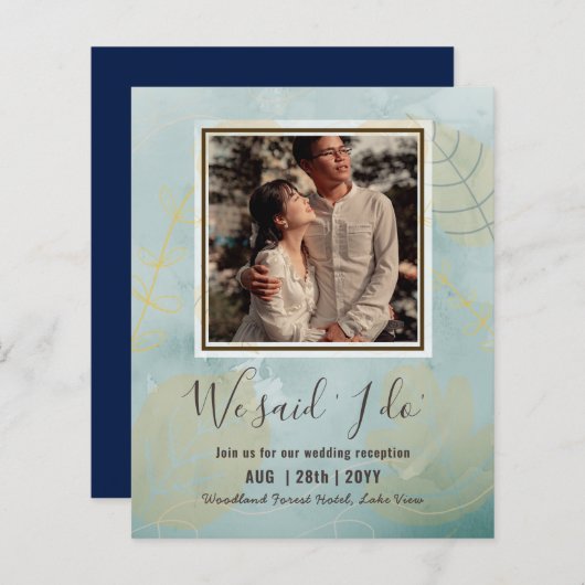 BUDGET Huwelijksreceptie Uitnodiging Met Koppel FO (Voorkant / Achterkant)