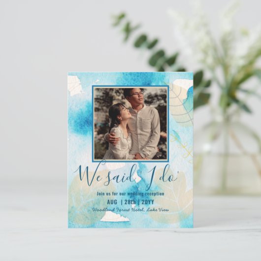 BUDGET Huwelijksreceptie Uitnodiging Met Koppel FO (Staand voorkant)