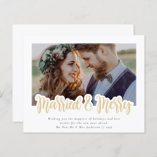 Budget huwelijksreis en vrolijk fotobericht Kaart (Voorkant / Achterkant)