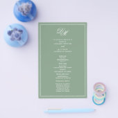 Budget Huwelijksset in Basil Green Programma Flyer (Enkel)