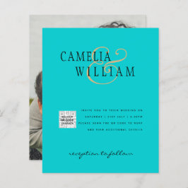 Budget Huwelijksuitnodiging Bewaar Datum QR Code