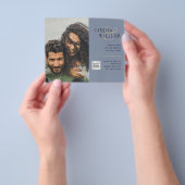 Budget Huwelijksuitnodiging Bewaar Datum QR Code Flyer (Hand)