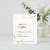 Budget Huwelijksuitnodiging Foto Klassiek Wit GOUD (Staand voorkant)
