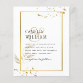 Budget Huwelijksuitnodiging Foto Klassiek Wit GOUD (Voorkant)