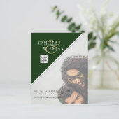 BUDGET Huwelijksuitnodiging Foto Save Date QR Code (Staand voorkant)