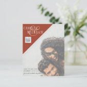 BUDGET Huwelijksuitnodiging Foto Save Date QR Code (Staand voorkant)