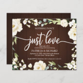 Budget Huwelijksuitnodiging Niets Fancy Bloemen (Voorkant / Achterkant)