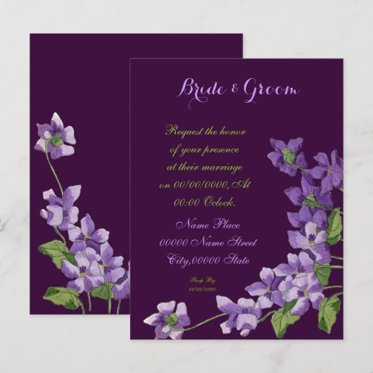 Budget Huwelijksuitnodigingen, Budget Wedding Uitnodiging Briefkaart (Voorkant / Achterkant)