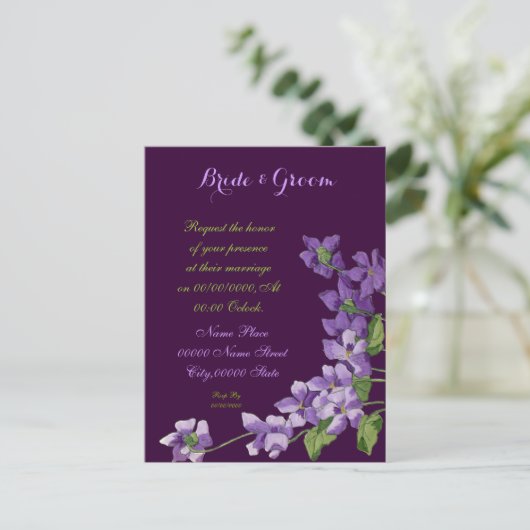 Budget Huwelijksuitnodigingen, Budget Wedding Uitnodiging Briefkaart (Staand voorkant)