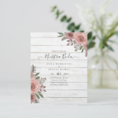 Budget Huwelijksuitnodigingen Burgundy Bloemen (Staand voorkant)