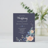 Budget Huwelijksuitnodigingen met Blauwe Koraal Bl Briefkaart (Staand voorkant)