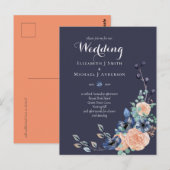 Budget Huwelijksuitnodigingen met Blauwe Koraal Bl Briefkaart (Voorkant / Achterkant)