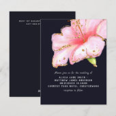 Budget Huwelijksuitnodigingen Navyblauw Roze Goud  Feestdagenkaart (Voorkant / Achterkant)