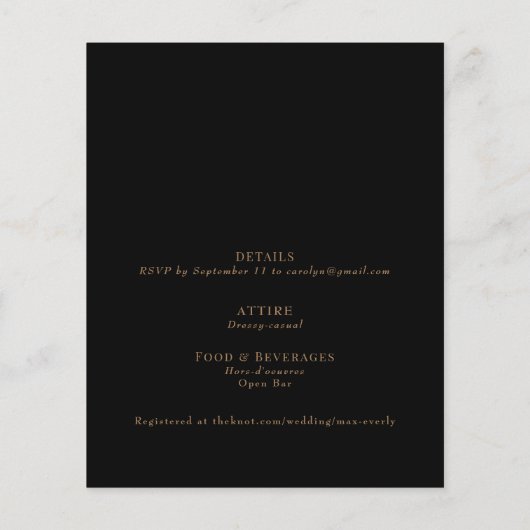 Budget Huwelijksviering Zwart & Goud (Achterkant)