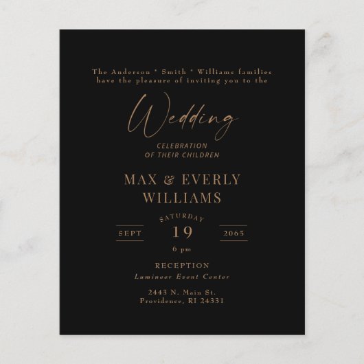 Budget Huwelijksviering Zwart & Goud (Voorkant)