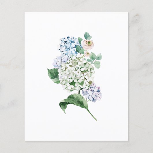 Budget Hydrangea Roos 100e Verjaardagsuitnodiging (Achterkant)