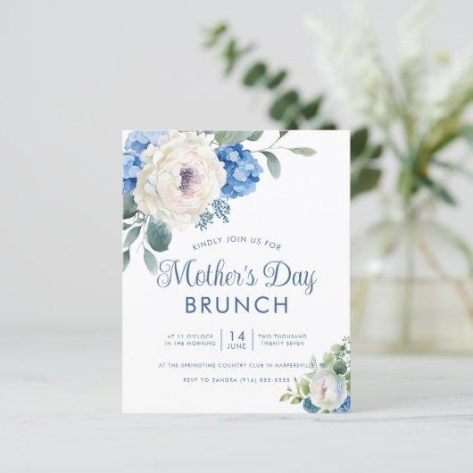 Budget Hydrangea Roos Floral Moederdag Brunch (Staand voorkant)