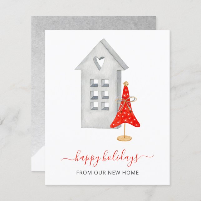 Budget Hygge New Home Weve Moved Holiday Card (Voorkant / Achterkant)