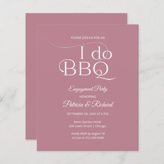 Budget I DO BBQ Engagement Party (Voorkant / Achterkant)