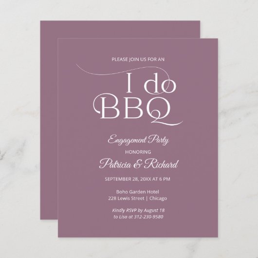 Budget I DO BBQ Engagement Party (Voorkant / Achterkant)