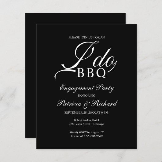 Budget I DO BBQ Engagement Party (Voorkant / Achterkant)