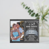 BUDGET I DO Verloving Photo BBQ Party Invitation (Staand voorkant)