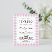 BUDGET I DO Verloving Pink 4 Foto BBQ Uitnodiging (Staand voorkant)